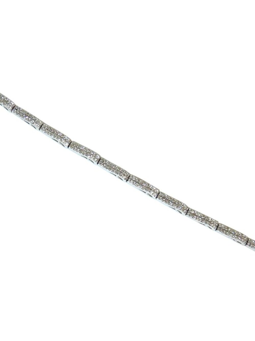 3.50 Carat Diamonds Deco Wave Link Tennis Bracelet 14 Karat White Gold 12571*